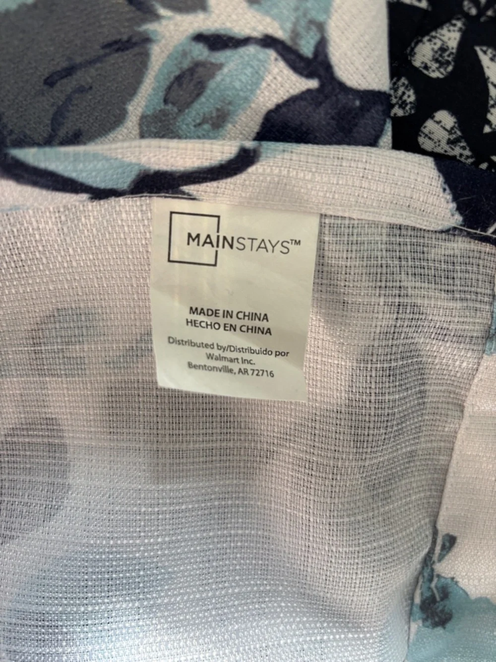 Blue Botanical Print shower curtain